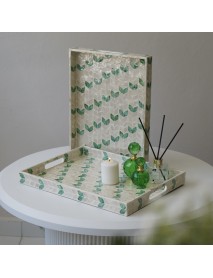 Sedefli İkili Tepsi set