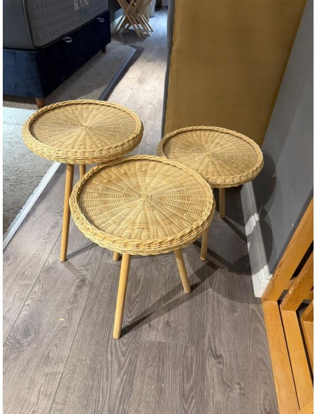 Özel bambu ipliğinden rattan camlı sehpa